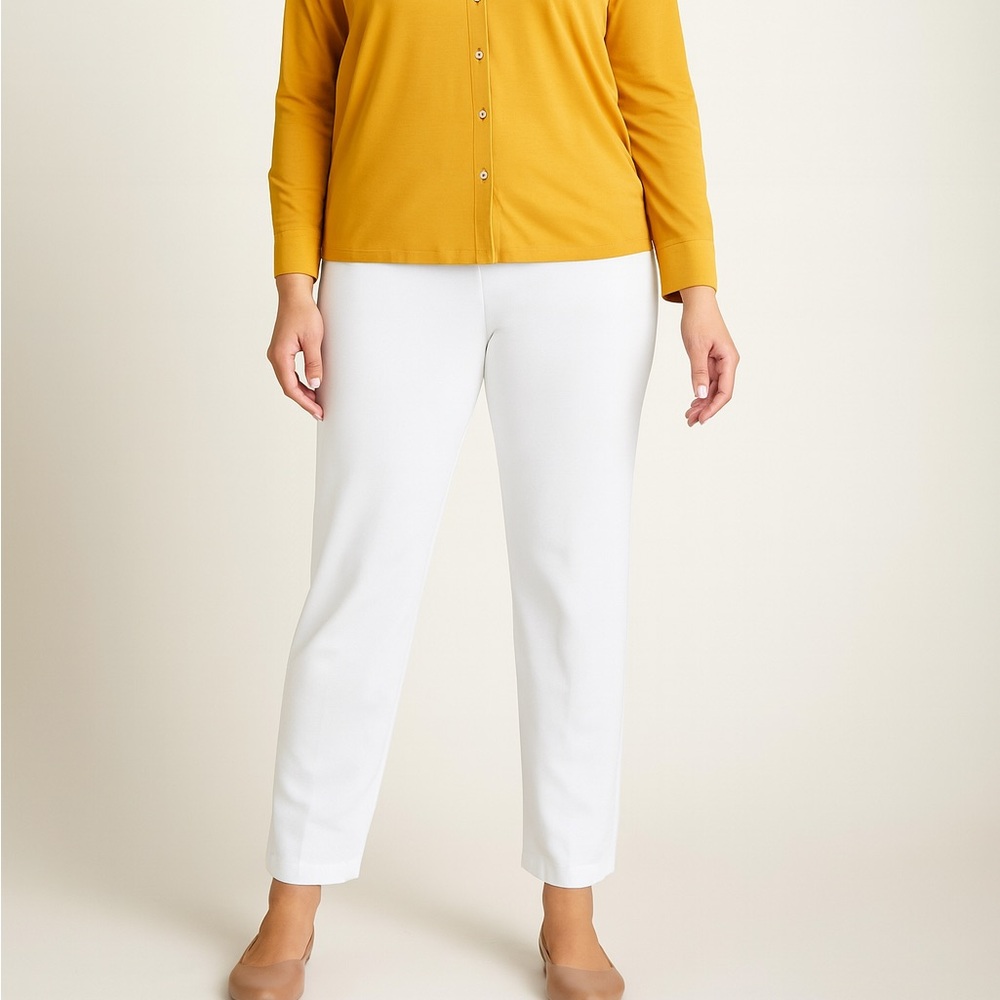 NWT White Pants 18W Short Pull On